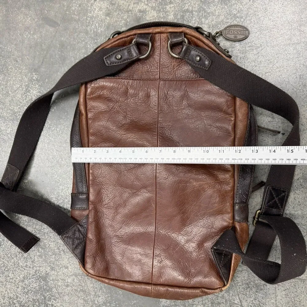 Vintage Fossil Leather Backpack